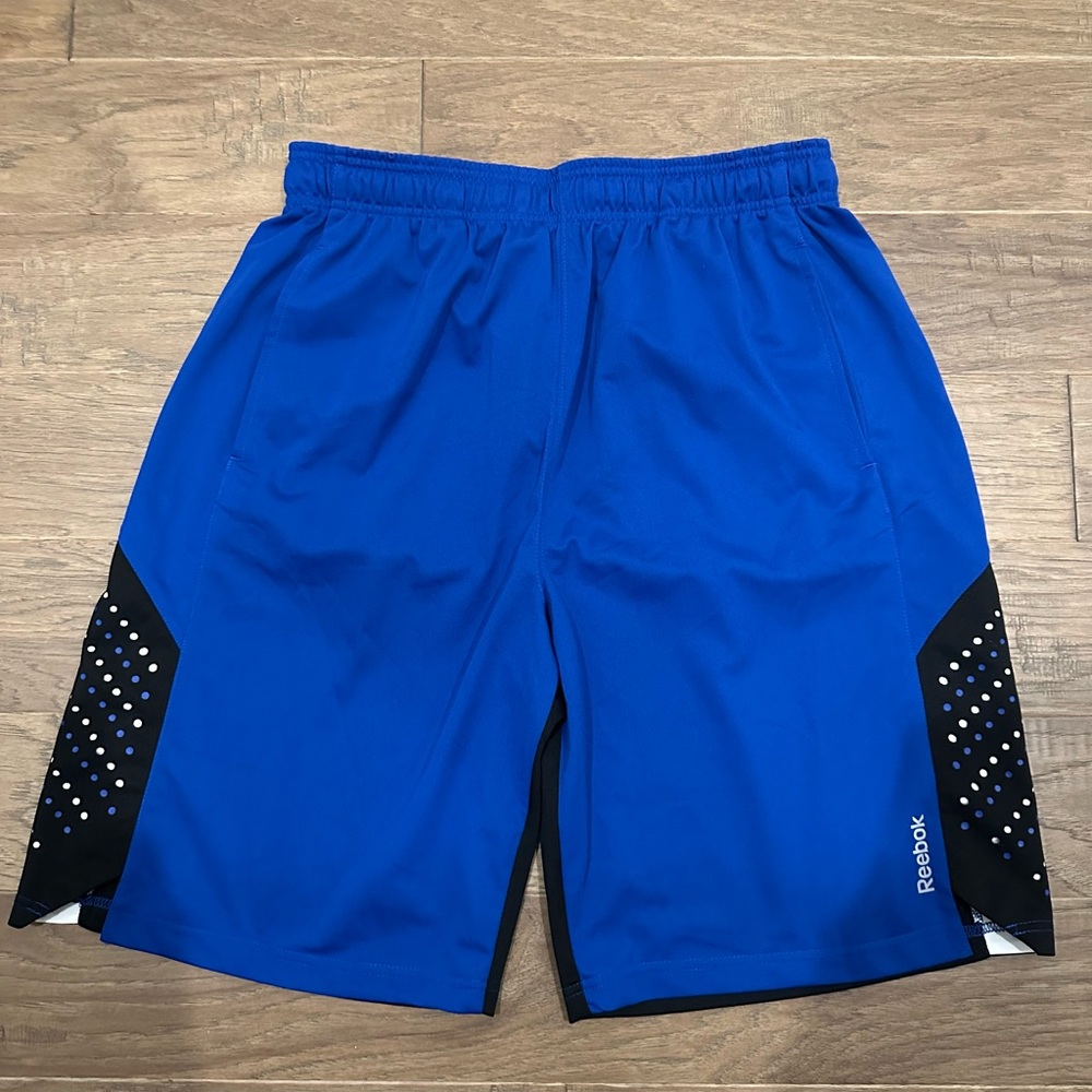 Reebok Men's Royal Blue and Black Athletic Shorts